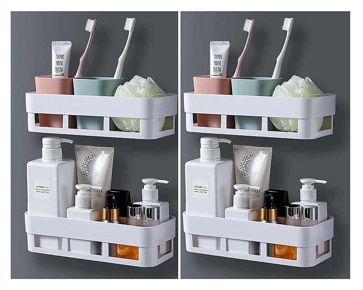 LOXBEE Bathroom Accessories, Multipurpose Wall Mount Bathroom Shelf and Rack for Home and Kitchen. Self Adhesive Sticker Support