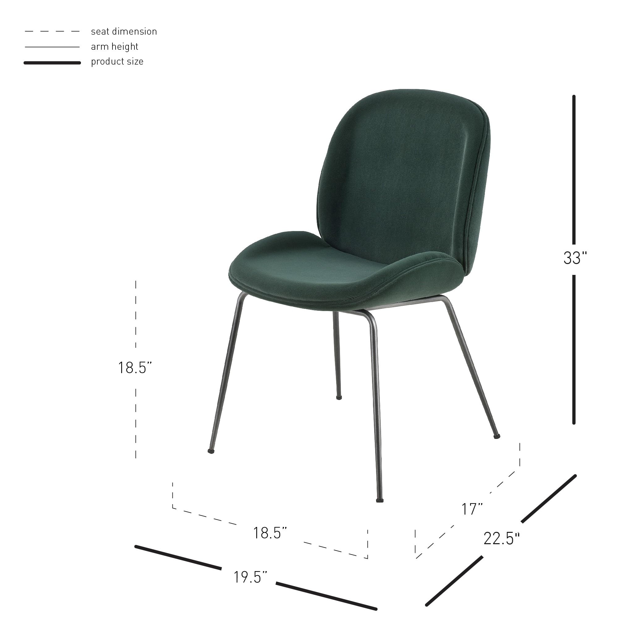 Npd Furniture And More Lucy Velvet Fabric, Set Of 2 Dining Chairs, Gallery Dark Green