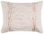Rizzy Home | BQ4174 | Polyester Quilt | 70"x86" Pink/Neutral/ Solid With Cording
