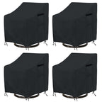 Ananmei Waterproof Patio Chair Covers 4 Pack ( 37.5 W X 39.25 D X 38.5 H Inches) For Outdoor Swivel Chair/Lounge Deep Seat Cover, Heavy Duty And Waterproof Outdoor Patio Furniture Covers, Black
