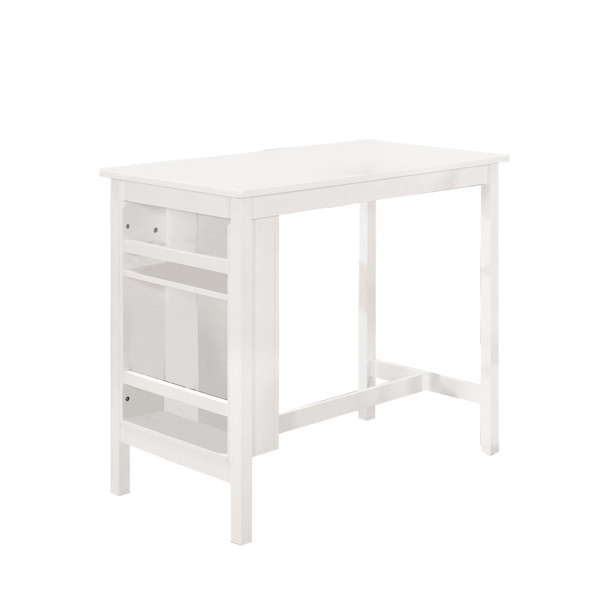 Overstock Furniture 3-Piece White Counter Height Dining Set With Shelf Storage Black Black Finish
