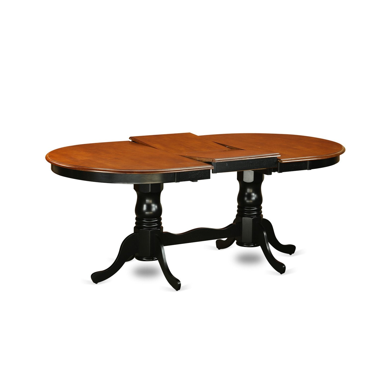 East West Furniture PVLG7-BCH-W 7 Piece Dining Table Set Consist of an Oval Dining Room Table with Butterfly Leaf and 6 Wooden Seat Chairs, 42x78 Inch, Black & Cherry