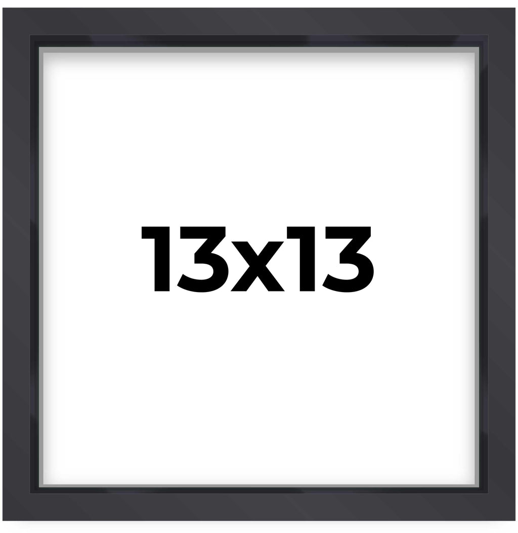 13x13 Shadow Box Frame Contemporary Black Finish | 1'' Depth of Usable Space| Interior Size 13x13 Inches| UV Resistant Acrylic, 