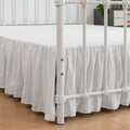 Bed Skirt, Bed Skirt Full Size, Ruffled Bed Skirt With Split Corners, Full Bed Skirt 16 Inch Drop, Striped Boho Full Size Bed Sk
