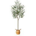 MOSADE Artificial Olive Tree 6 Feet Fake Olive Silk Plant and Handmade Seagrass Basket, Perfect Tall Faux Topiary Silk Tree for 