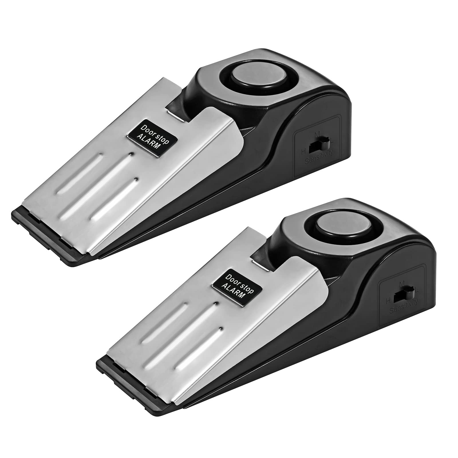 Door Stop Alarm 2 Pack, 120 Db Door Stopper Wedge Door Stops Alarm Great For Traveling Hotel Home Security Door Stoppers Safety
