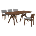 Armen Cortina Lima 5 Piece Walnut Dining Table and Chair Set