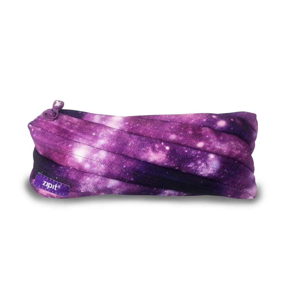 Zipit Colorz Pencil Case For Girls | Pencil Pouch For School, College And Office | Pencil Bag For Kids (Purple Galaxy)