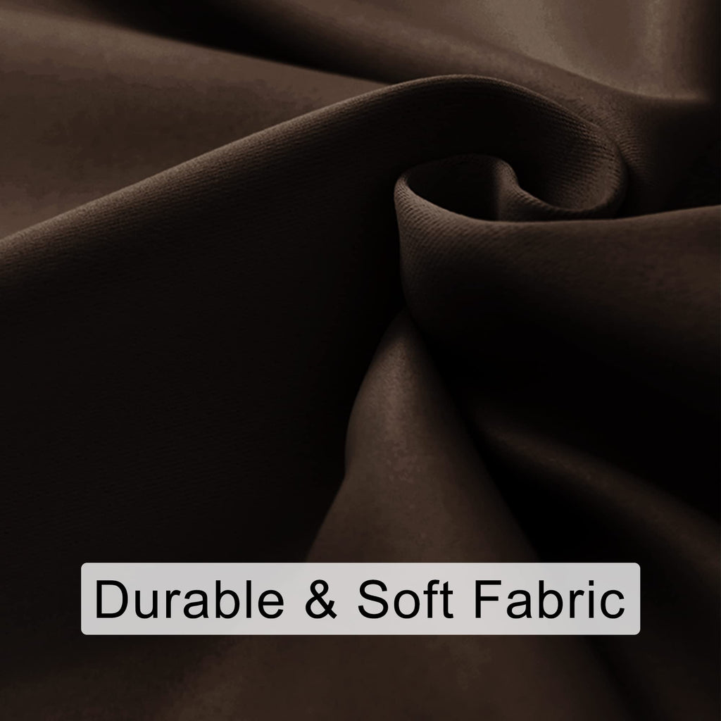 Jiuzhen Blackout Curtains For Bedroom - 70 X 63 Inch Extra Wide Privacy Assured Thermal Insulated Room Darkening Sliding Door Curtains For Living Room, Set Of 2 Panels With Tiebacks, Brown