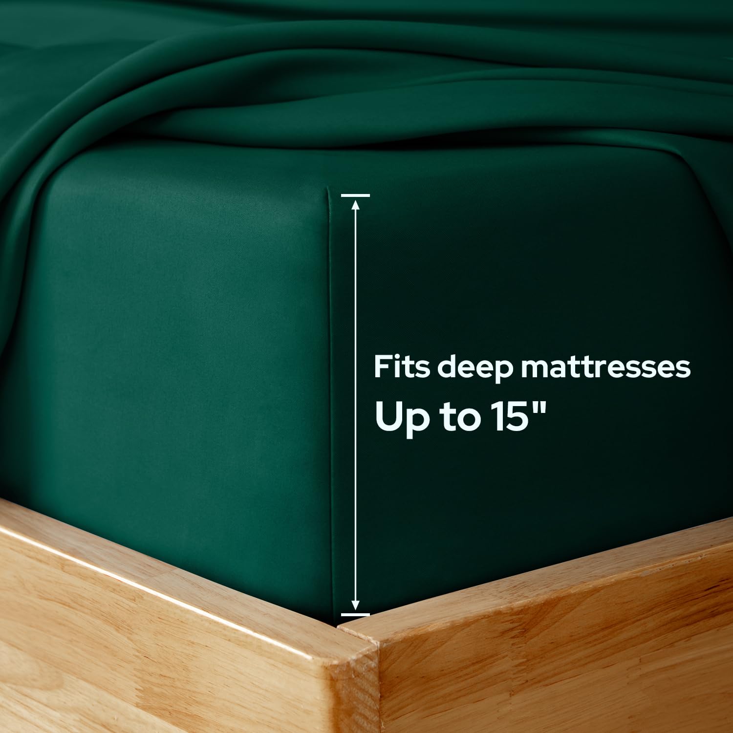 Homeideas Full Size Bed Sheets - 6 Piece Set (Dark Green) - Extra Soft Brushed Microfiber 1800 Bedding Sheets, Deep Pocket, Wrinkle & Fade Free