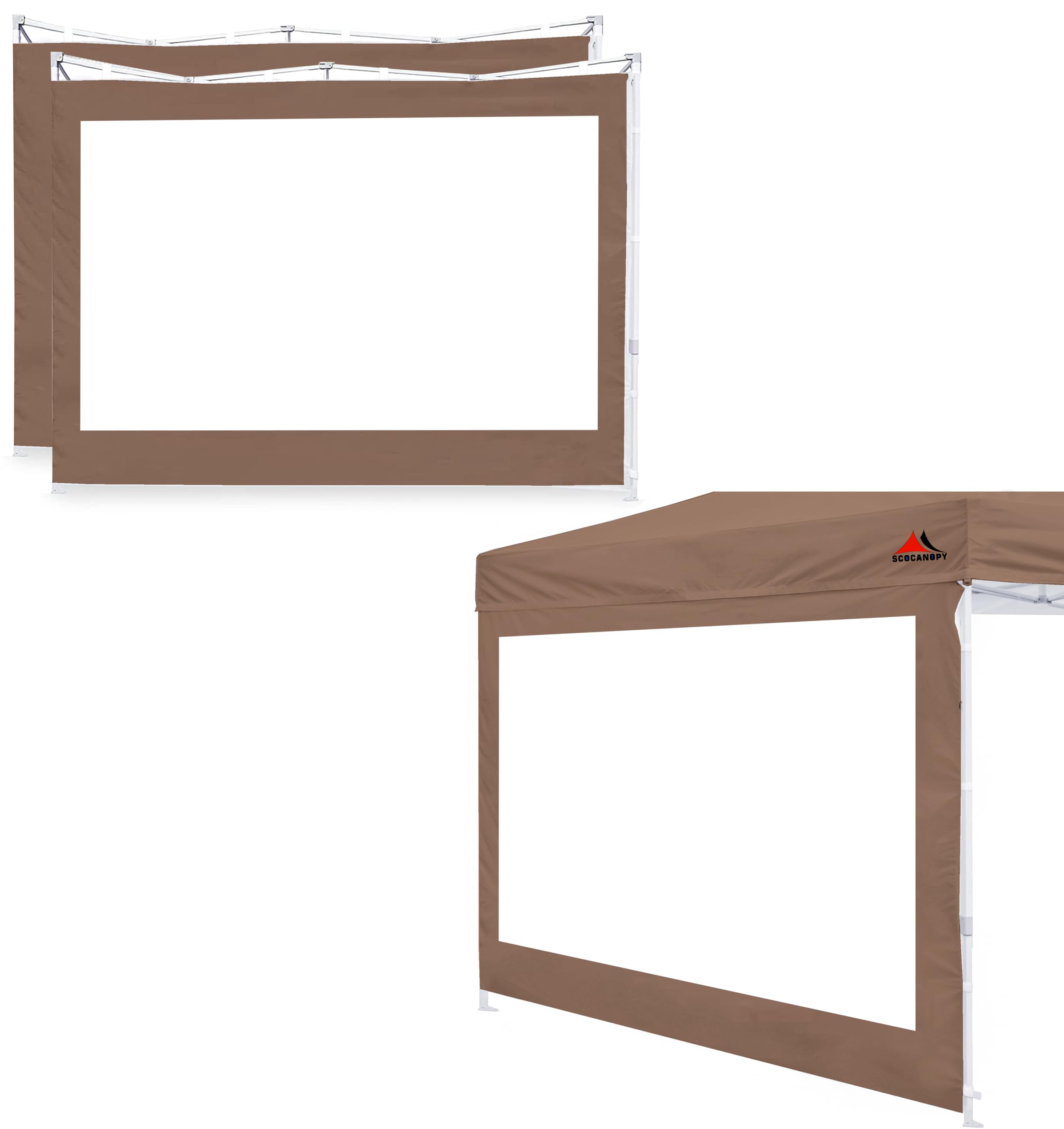 Scocanopy Clear Window Sidewall For 10X10 Canopy Frame, 3 Pack Sunwalls Only,(Brown)