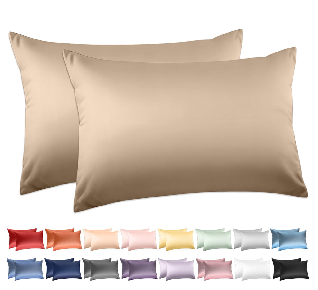 100% Cotton Queen Pillowcases Set Of 2, Deep Dream 600 Thread Count Pillow Cases, 20X30 Inches, Super Soft And Breathable Envelo