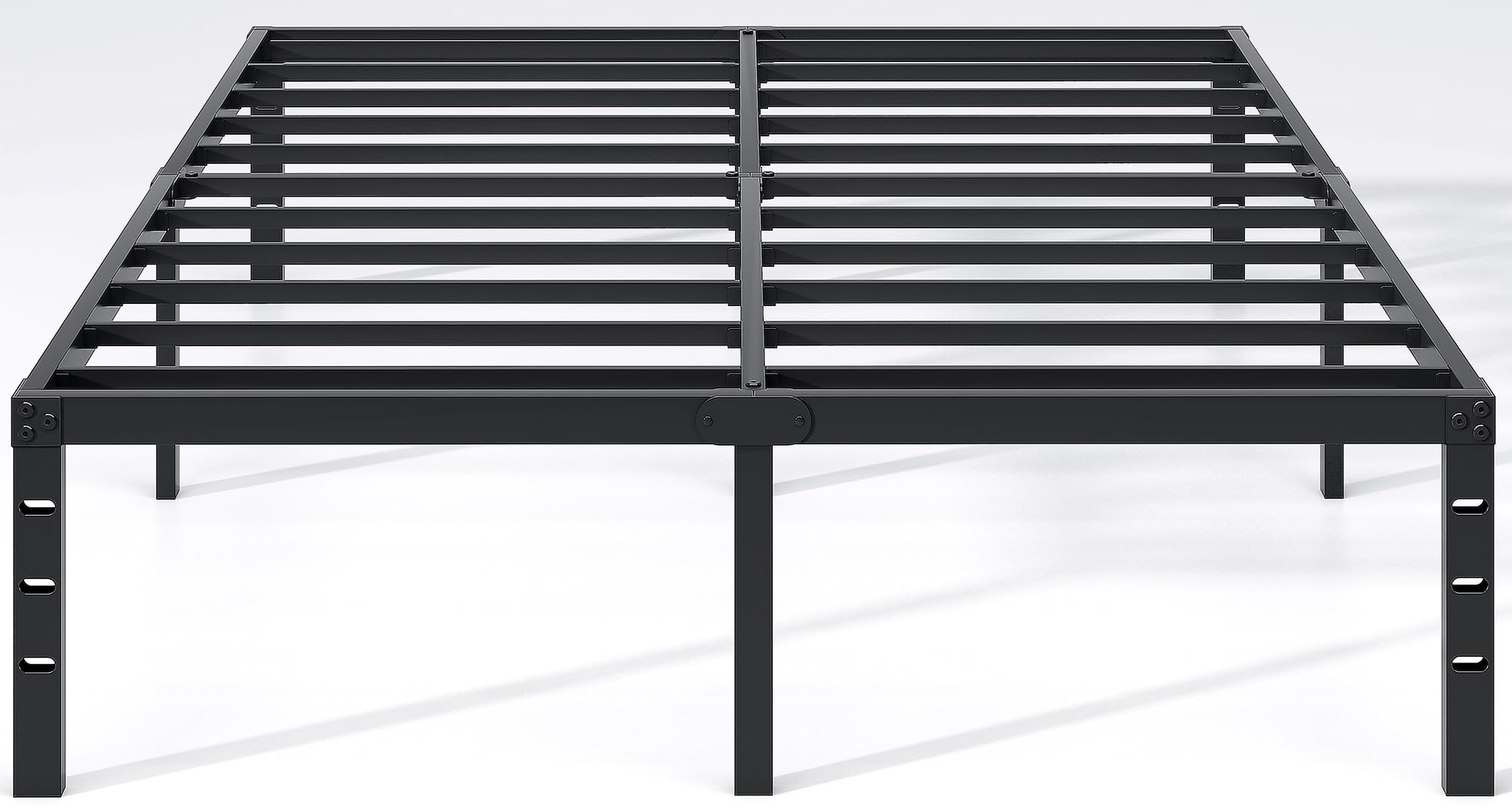NEW JETO Metal Bed Frame,King Size Bed Frame with Storage Space,Heavy Duty Sturdy Mattress Foundation,Easy Assembly,No Box Sprin