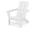 Polywood Ad420Wh Modern Adirondack Chair, White, Durable High Density Polyethylene Construction, Easy Assembly, Waterproof, Comfortable Contoured Seat