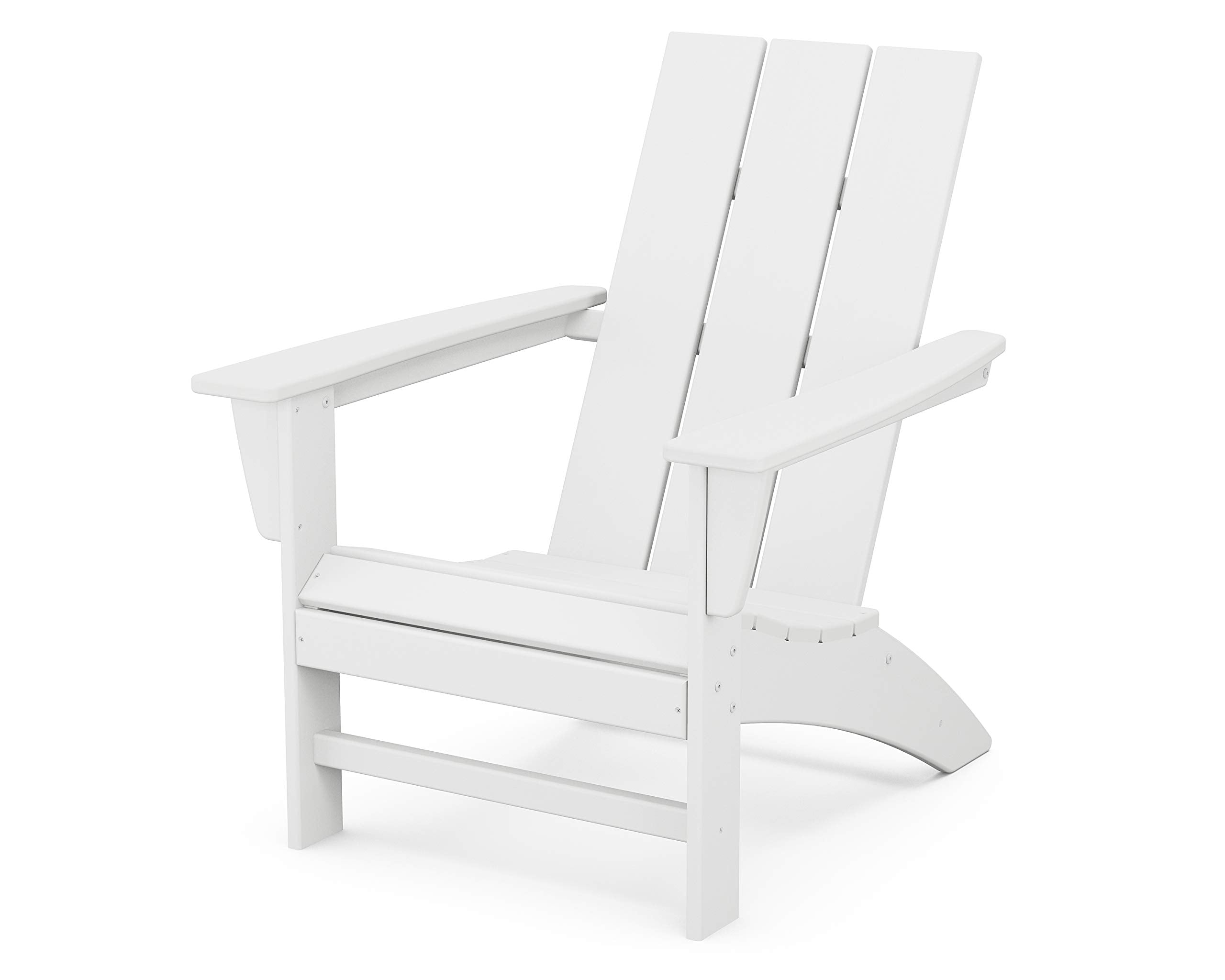 Polywood Ad420Wh Modern Adirondack Chair, White, Durable High Density Polyethylene Construction, Easy Assembly, Waterproof, Comfortable Contoured Seat