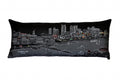 HomeRoots Grey 35' Black Nashville Nighttime Skyline Lumbar Decorative Pillow