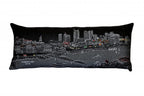 HomeRoots Grey 35' Black Nashville Nighttime Skyline Lumbar Decorative Pillow