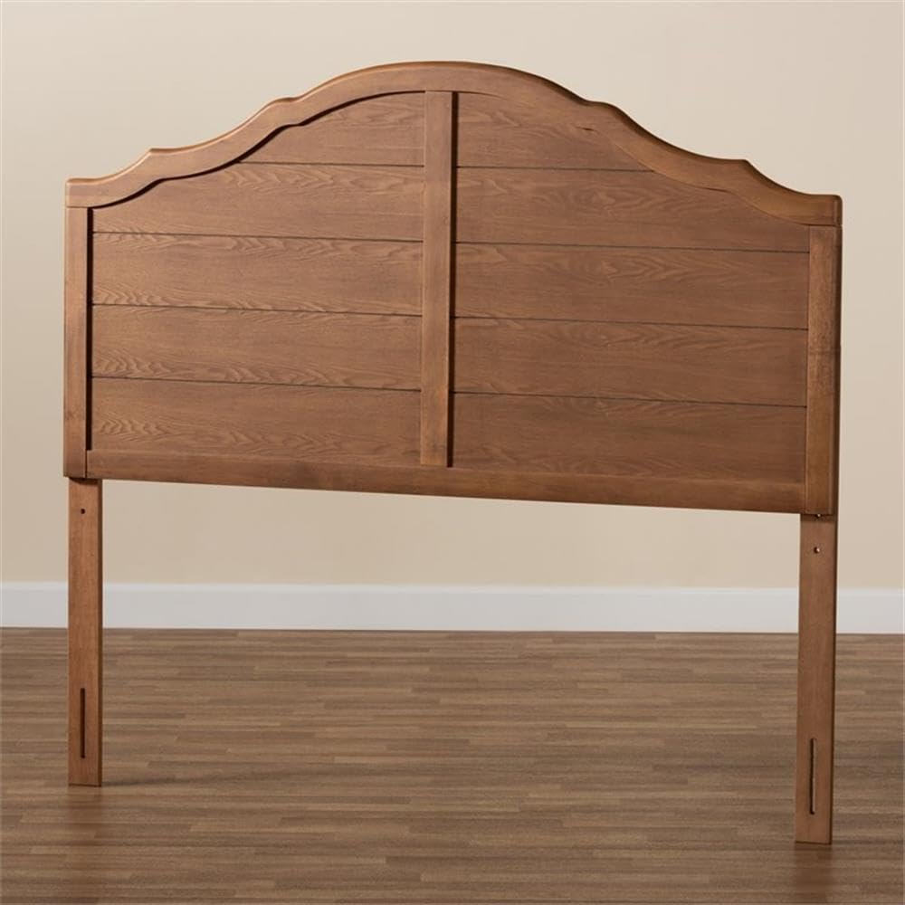 Baxton Studio Clive Vintage Traditional Farmhouse Ash Walnut Finished Wood Full Size Headboard