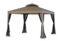 Sunjoy L-Gz098Pst-1B Double Roof Weist Gazebo With Mosquito Net, 10' X 10'