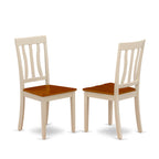 East West Furniture DOAN5-WHI-W 5 Piece Kitchen Table Set for 4 Includes a Rectangle Dining Room Table with Butterfly Leaf and 4 Dining Chairs, 42x78 Inch, Buttermilk & Cherry