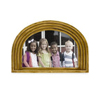 Isaac Jacobs 4X6 Horizontal Gold Arc Resin Picture Frame With Gradient Design, Decorative Photo Frame, Tabletop & Wall Display,