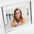 AhaGo Silver Floating Frame(8''  10'', Horizontal), For Picture Sizes 7x9, 6x8, 5x7, Tabletop Shelf Photo Frames, Classy Gift Fo