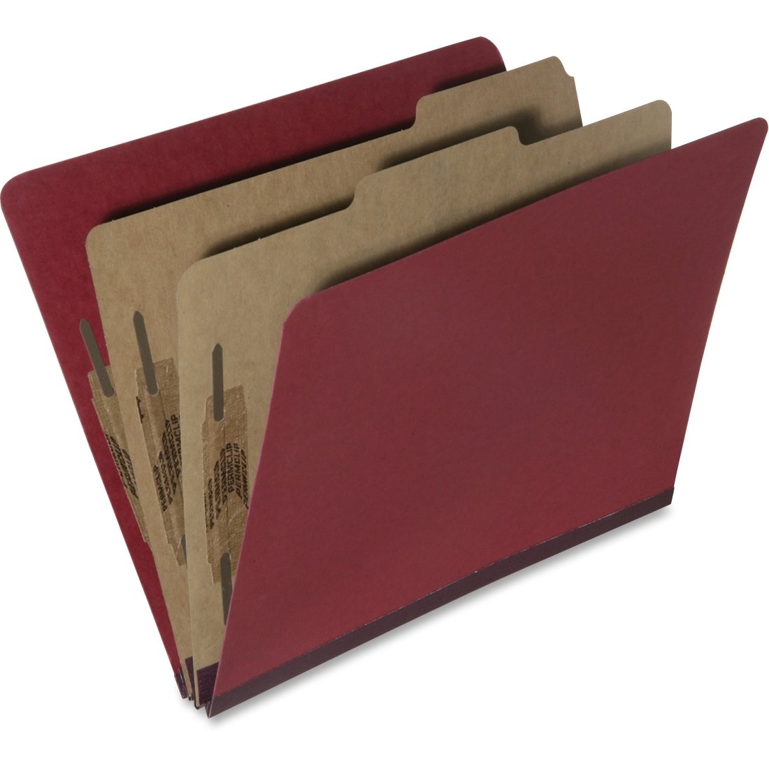 Skilcraft 7530-01-556-7917 Pressboard Classification Folder, Letter Size, Dark Red (Box Of 10)