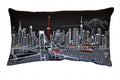 HomeRoots Grey 24' Black Tokyo Nighttime Skyline Lumbar Decorative Pillow