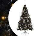 vidaXL Artificial Prelit Christmas Tree with 300 LEDs Black 94.5inch PVC