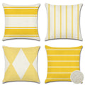 Otostar Outdoor Waterproof Pillow Covers 18X18 Inch Set Of 4 Geometry Linen Decorative Throw Pillow Covers Square Cushion Case G