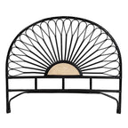 Baxton Studio Perenna Two-Tone Black and Brown Rattan King Standalone Headboard