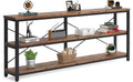 Tribesigns 71' Sofa Tables Extra Long Couch Table, Narrow Long Console Table, Entryway Table,Sofa Table With 3 Tiers Storage Shelves (Rustic Brown)