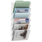 Mindepot 6 Pockets Acrylic Wall File Organizer, Clear Wall File Holder, Plastic Hanging Wall File Holder For Office, School And