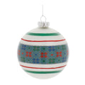 Melrose Ball Ornament, Christmas, 4”D, Glass