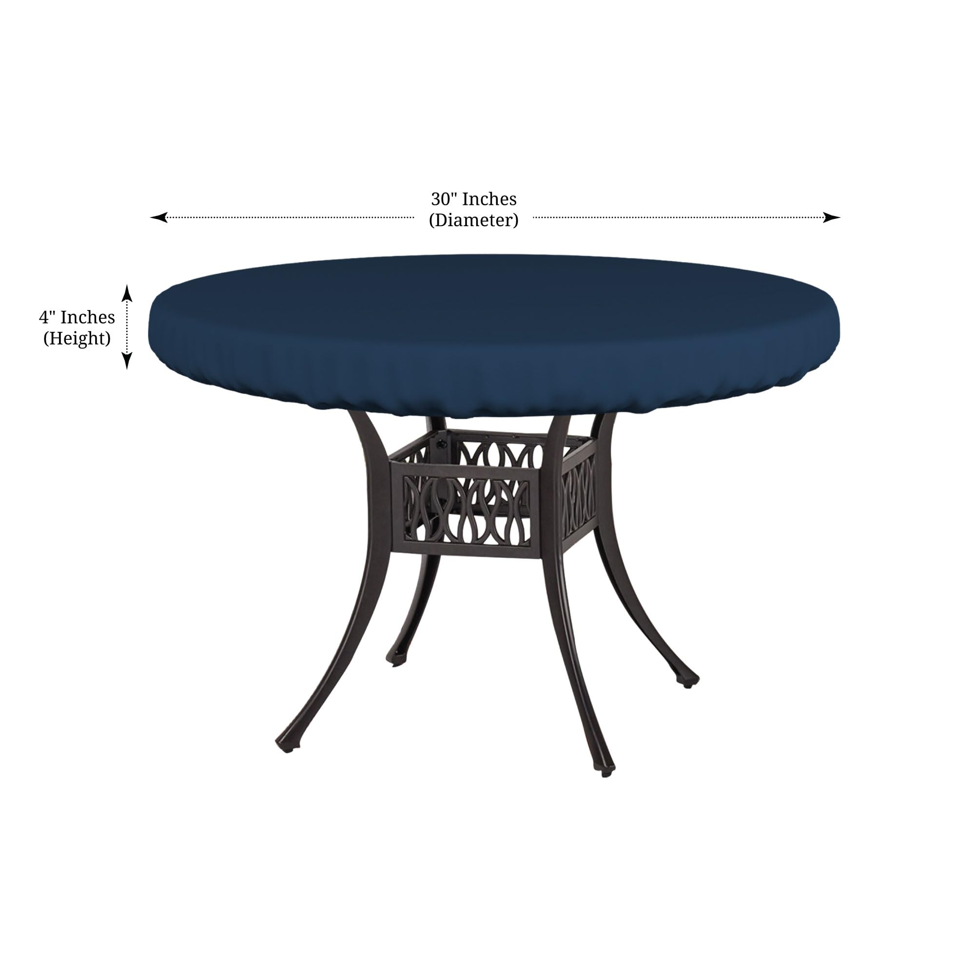 Covers & All Round Table Top Cover, 12 Oz Waterproof Uv & Weather Resistant Patio Table Cover, Outdoor Table Cover For Patio Outdoor Furniture & Coffee Table (30' Dia X 4' H Inches, Blue)