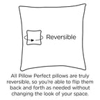 Pillow Perfect Outdoor/Indoor Throw Pillows, Large - 18.5' X 18.5', Black Herringbone Night, 2 Count