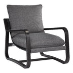 Comfort Point Sling Chair Upholstered in Charcoal Gray Fabric with Metal Frame