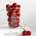 Baolaili 20Pcs Red Artificial Cherries, Fake Fruit Decor Simulation Cherry Model Lifelike Fruit Cherry Ornament, Home Kitchen Pa