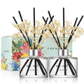 COCODOR Preserved Real Flower Reed Diffuser/April Breeze / 6.7oz(200ml) / 2 Pack/Reed Diffuser Set, Oil Diffuser & Reed Diffuser