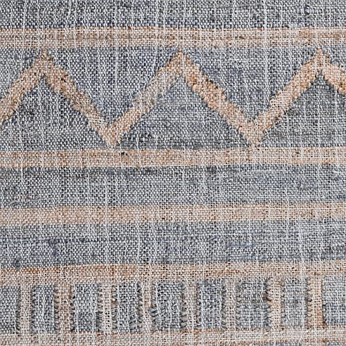 Kosas Home Megan 96X120 Transitional Jute Rug In Natural And Spa Blue