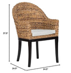 Kosas Home Owen 19" Transitional Rattan Abaca and Mahogany Side Chair in Brown