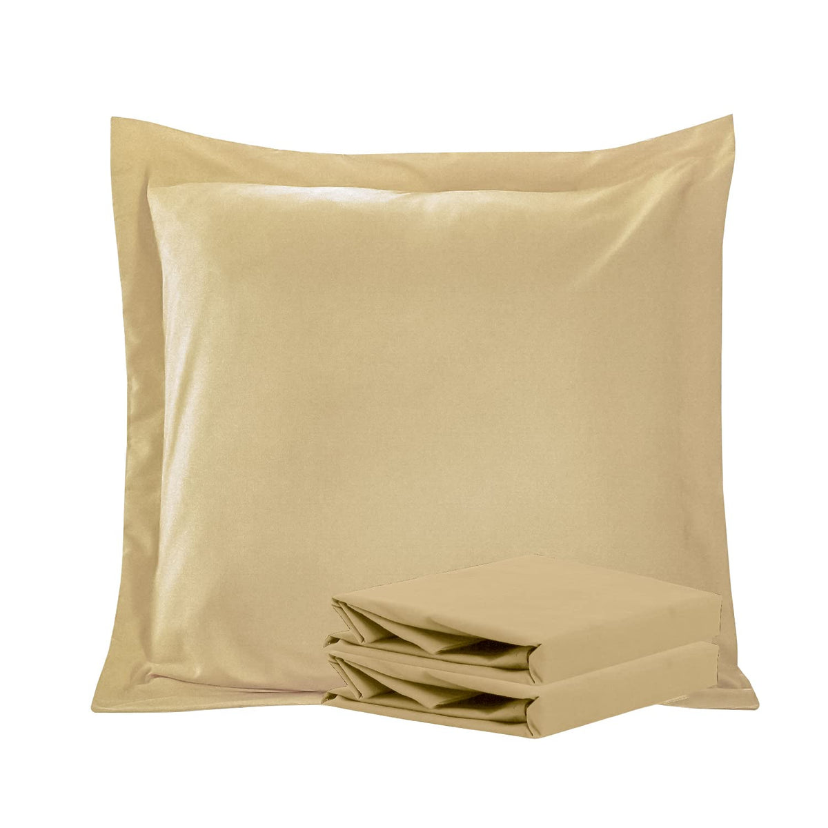 Ntbay 100% Brushed Microfiber 26X26 Euro Pillow Shams Set Of 2, Super Soft And Cozy European Throw Pillow Covers, Wrinkle, Fade, Stain Resistant Square Pillow Cases, Light Taupe
