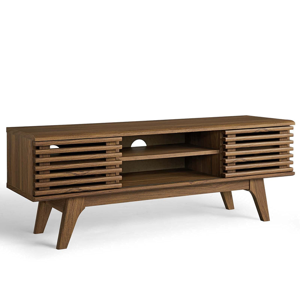 Modway Render 46" Mid-Century Modern Low Profile Media Console Tv Stand, 46 Inch, Walnut
