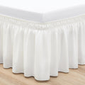 Rimela Bed Skirts Full Size Ivory Dust Ruffle 15 Inch Drop, Wrap Around Elastic Adjustable Bedskirt, Bed Skirt For Adjustable Be
