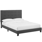 Modway Melanie Tufted Fabric Upholstered Full Platform Bed In Gray