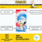 Franco Peanuts Snoopy & Woodstock Bath Towel Cotton 58" x 28" Blue