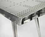 HomeRoots Aluminum, Steel, MDF, Wood Solids Funky Silver Wing Desk