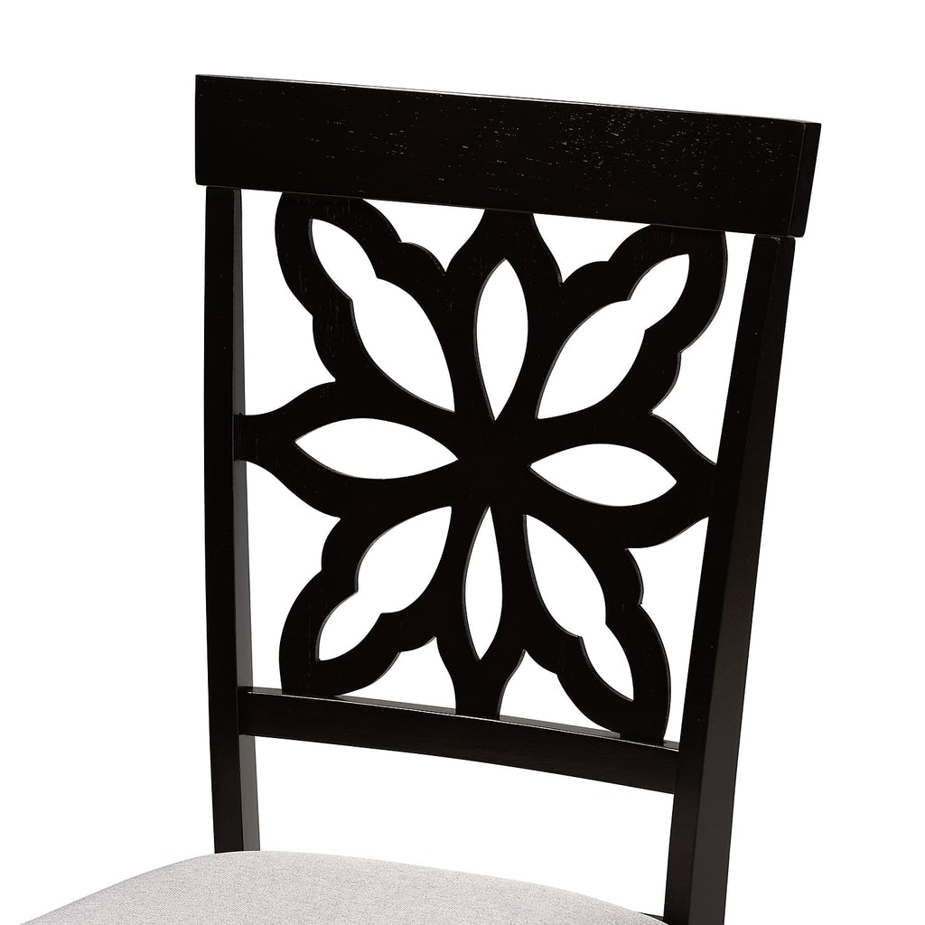 Baxton Studio Samwell Modern Fabric Dining Chair, Grey and Dark Brown, 2/Set (171-2PC-10954HT)