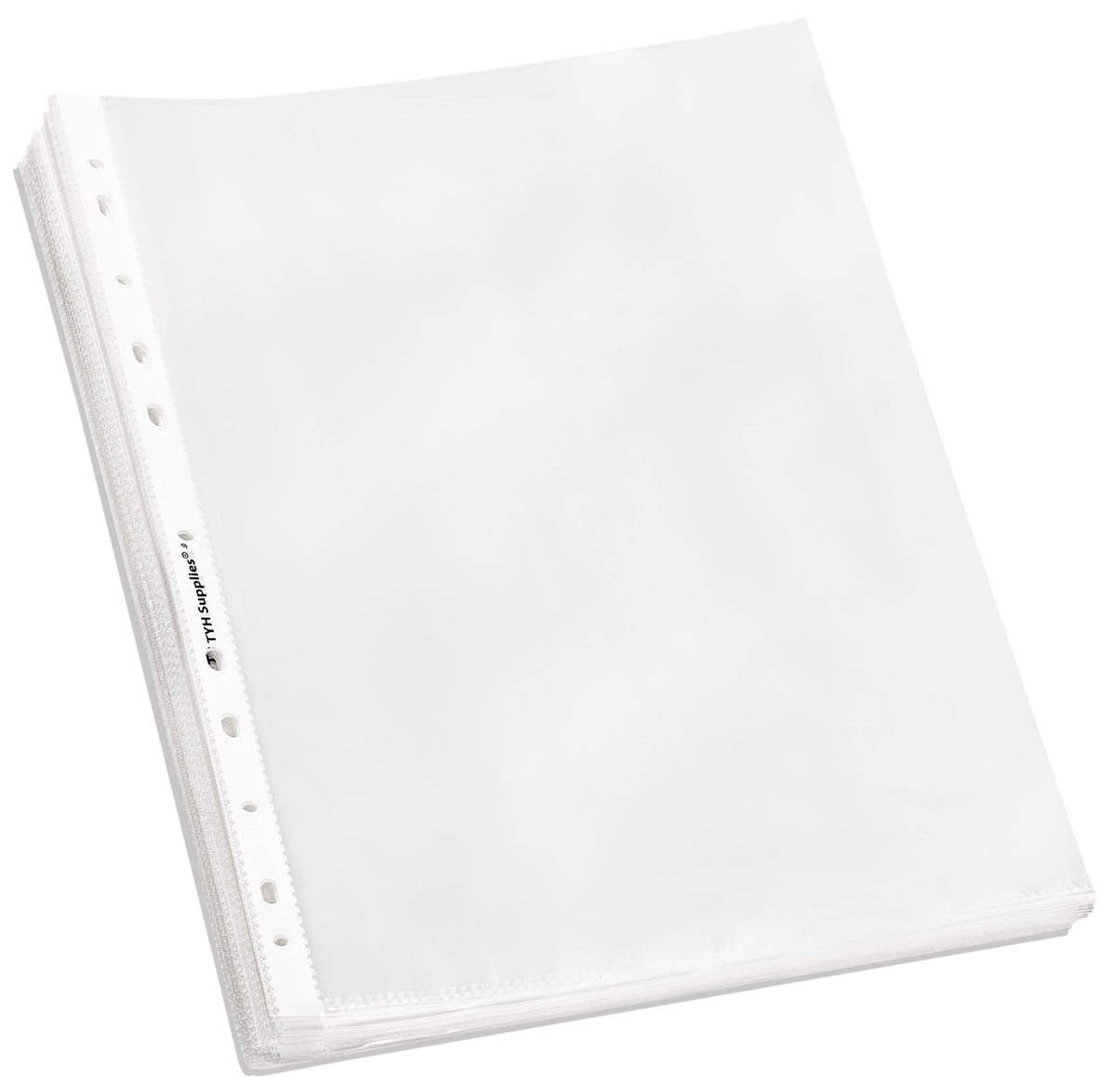 Tyh Supplies 100 Pack Heavy Duty Clear Sheet Protectors For 3 Ring Binder | 8.5 X 11 Inch | Ultra Clear 11 Hole Plastic Page Pro