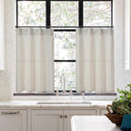Bathroom Curtains Window,Small Greige Beige Natural Linen Farmhouse Kitchen Window Curtains